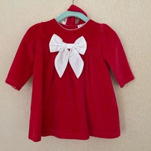 Kissy Kissy Velour Christmas Dress Baby 3-6mo